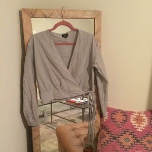 Mossimo Cropped Tie Blouse